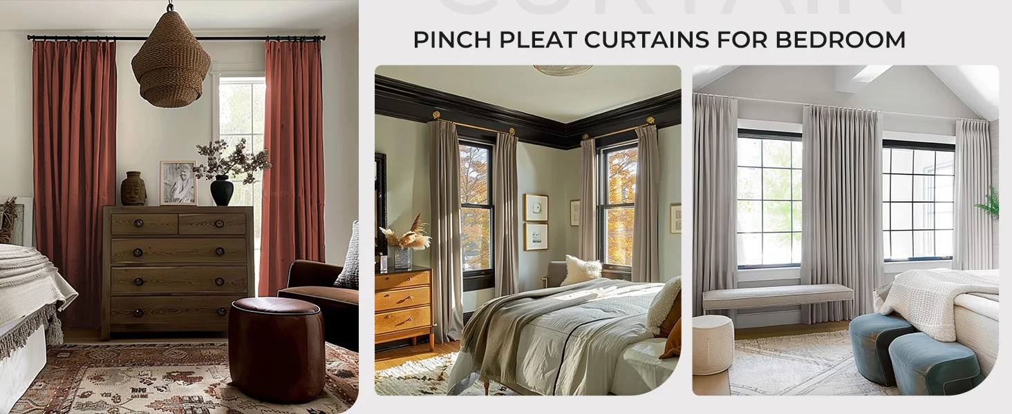 pinch pleat curtains for bedroom