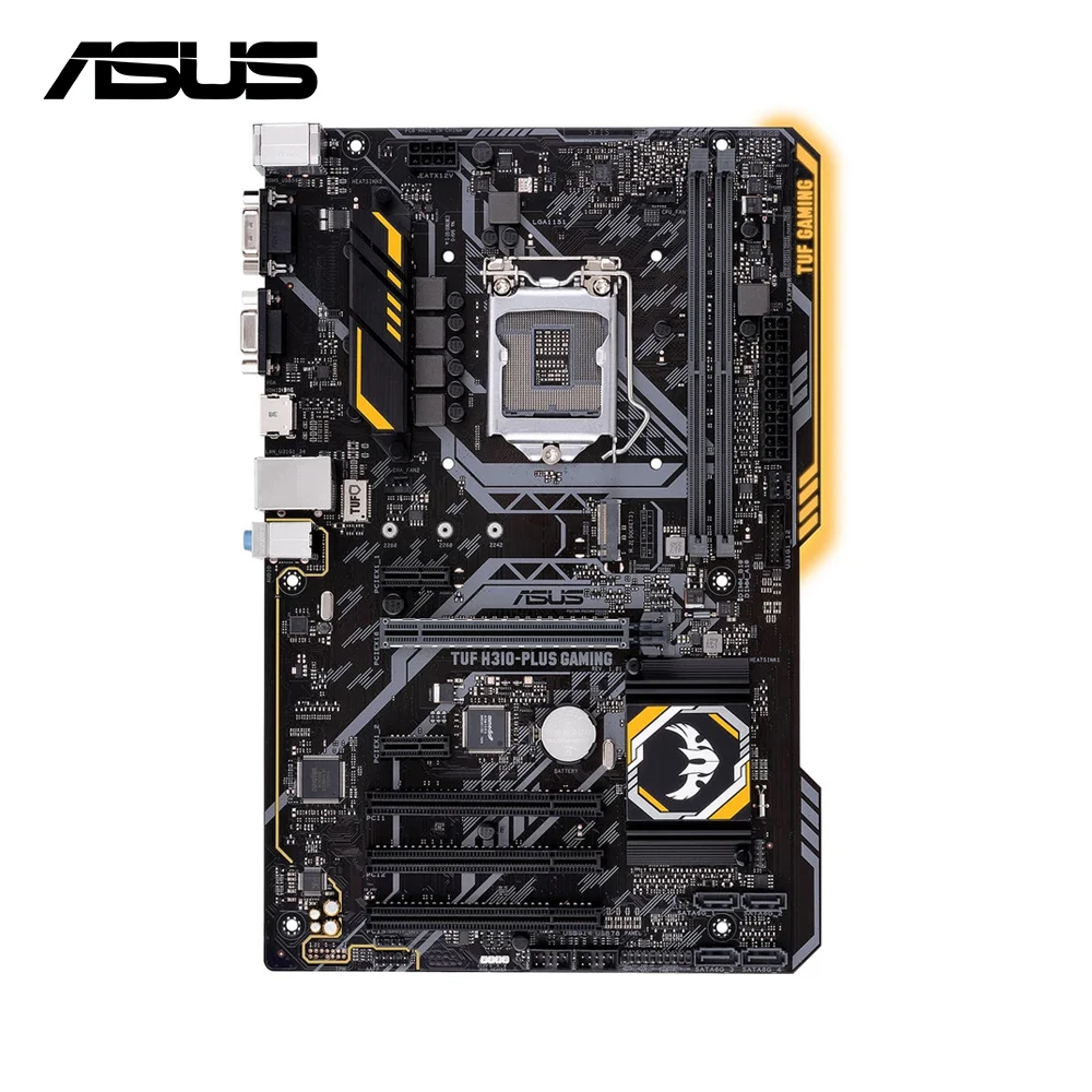 ASUS Motherboard, TUF H310-PLUS GAMING, H310 Chipset, LGA 1151 Socket for 8th 9th Gen Core, 8400 9400F 8700K 9700K 9600KF 9900K