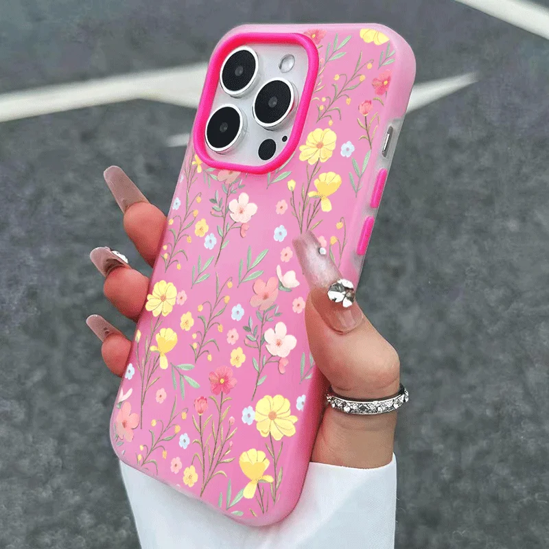 Floral Bliss Design Phone Case with 2-in-1 Cover