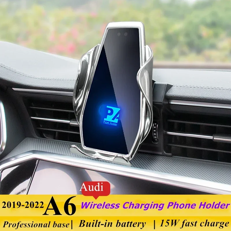 

2019-2022 для Audi A6 мобильный телефон держатель Беспроводное зарядное устройство для автомобильных сотовых телефонов кронштейн для навигации GPS Поддержка 360 вращения