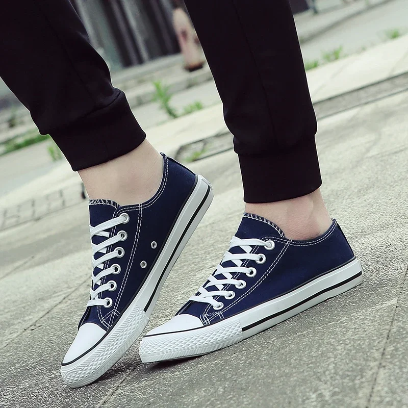 Canvas Shoes Men's Fashionable Casual Couple Shoes Student Korean Version Lace Up Low Cut Sports Board Shoes 5