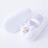 0-18months Baby Girls Shoes And Headband Soft Sole Non-Slip Pearl Flower Princess Wedding Dress Crib Shoes For Newborn Girls 3