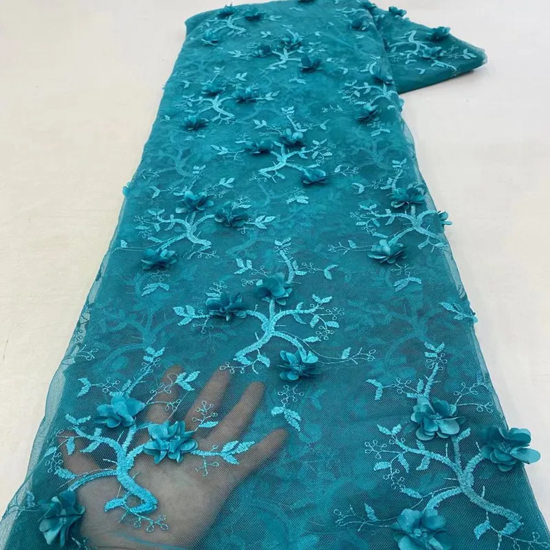 

Кружевная ткань с 3D аппликацией и вышивкой, великолепный Блестящий тюль, сетка, Свадебное кружево TS1925