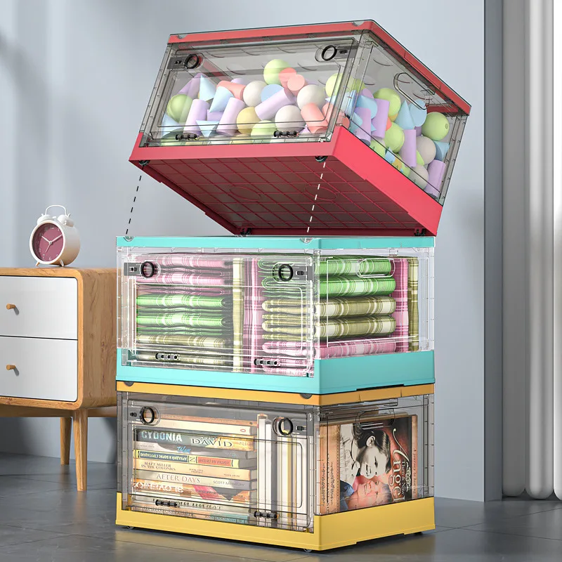 

Storage box, snacks, toys, clothing, books, transparent foldable storage box, household plastic clothing, wardrobe, sorting box