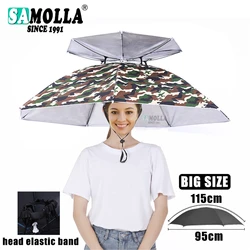 Compact Foldable Waterproof Outdoor Umbrella Hat - Army Green (LARGE L)