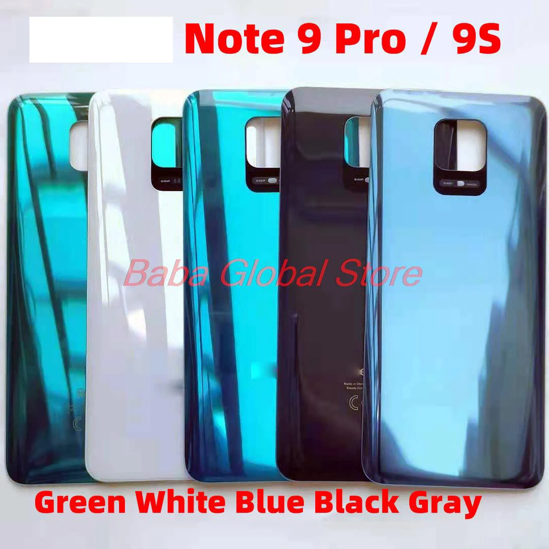 Back Glass Cover For Xiaomi Redmi Note 9 Pro / Note 9S Battery Cover Housing Door Chassis Red Mi 9Pro Repair Parts