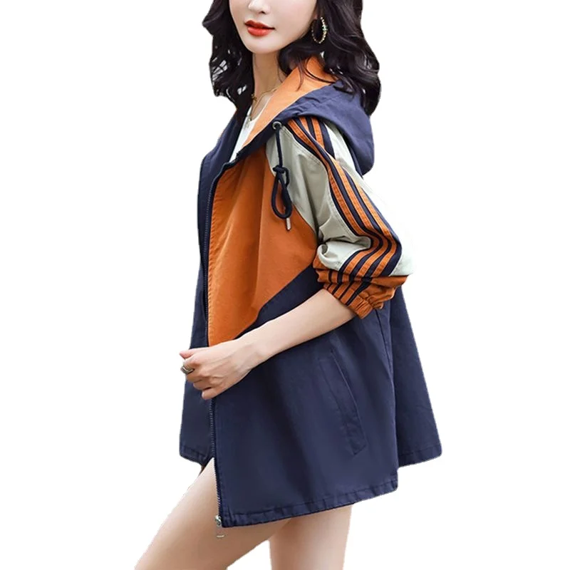 

Outerwear Women Spring and Autumn 2023 Casual Splice Contrast Loose Westernized Top Fashion