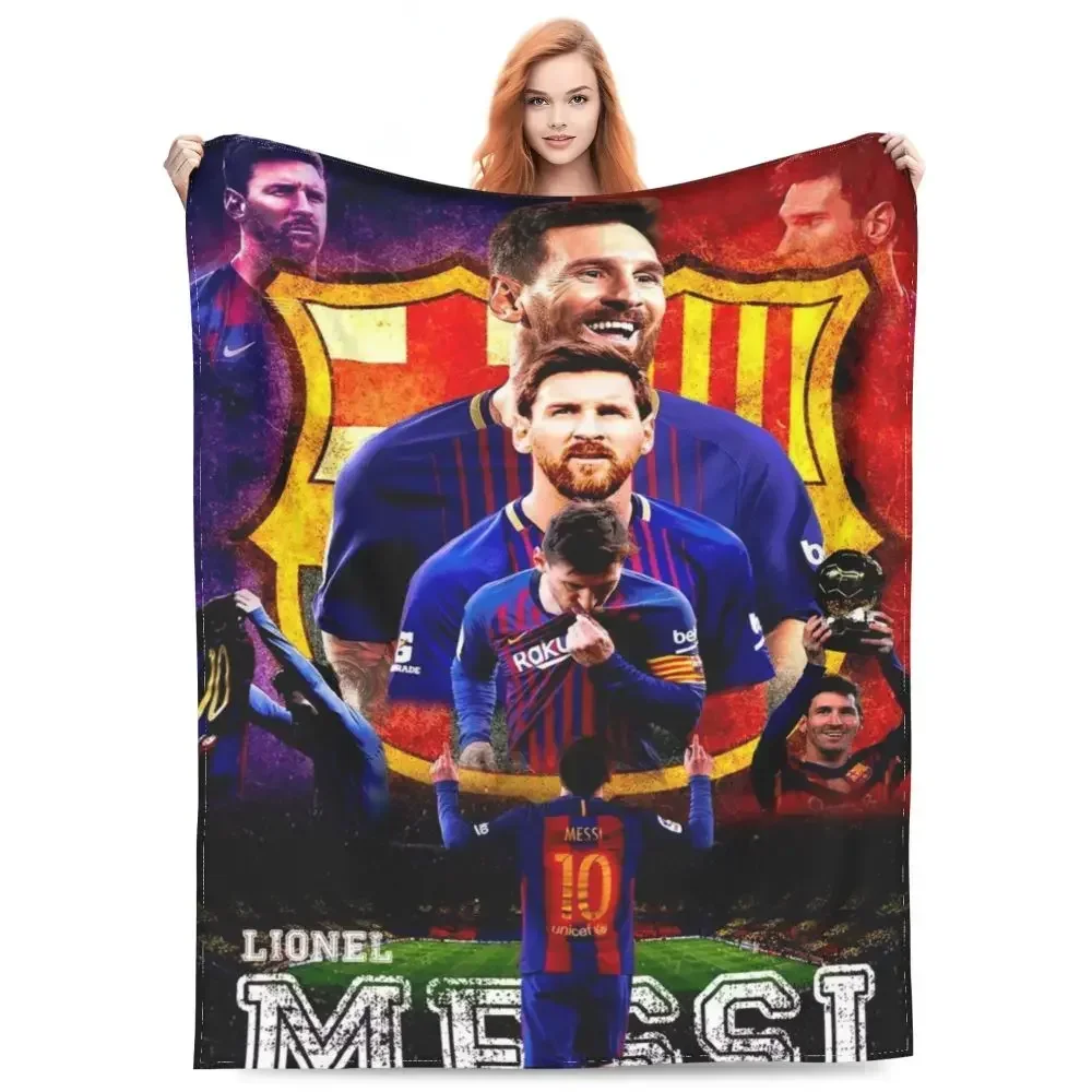 Description Picture 5 of itemM-Messi Super Football Idol warm soft blanket win a prize travel office throw blanket winter flange bedspread cover sofa bed