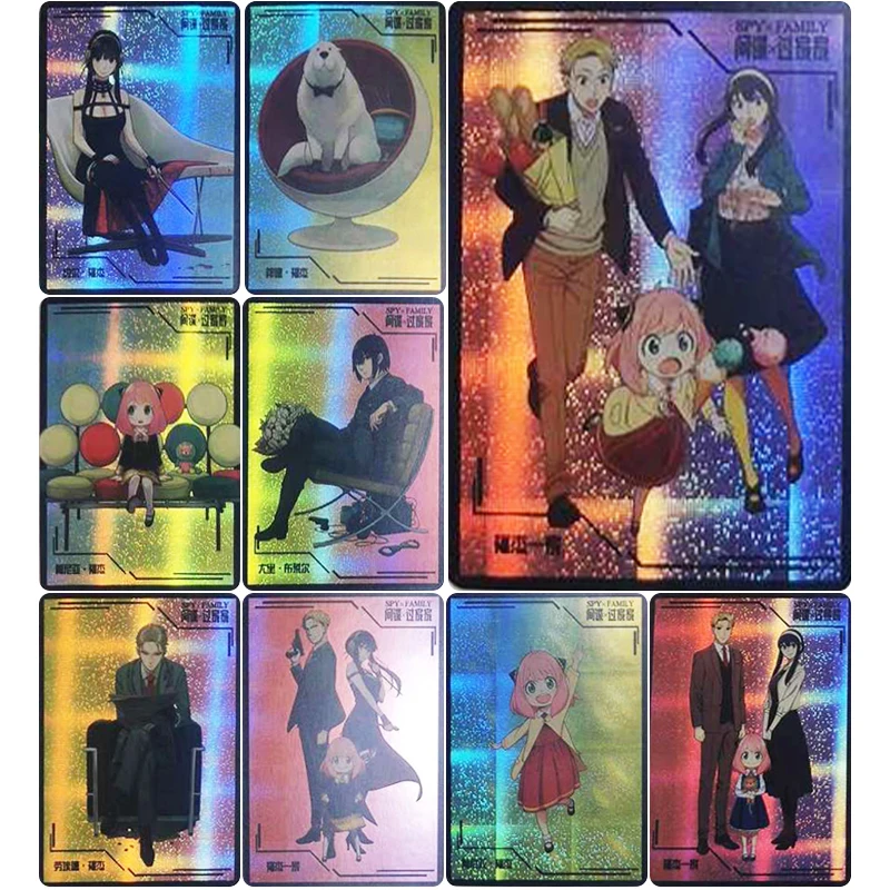 

DIY 9pcs/set SPY FAMILY Twilight Anya Forger Yor Forger Flash card Anime collection card Board game card toys Christmas gift