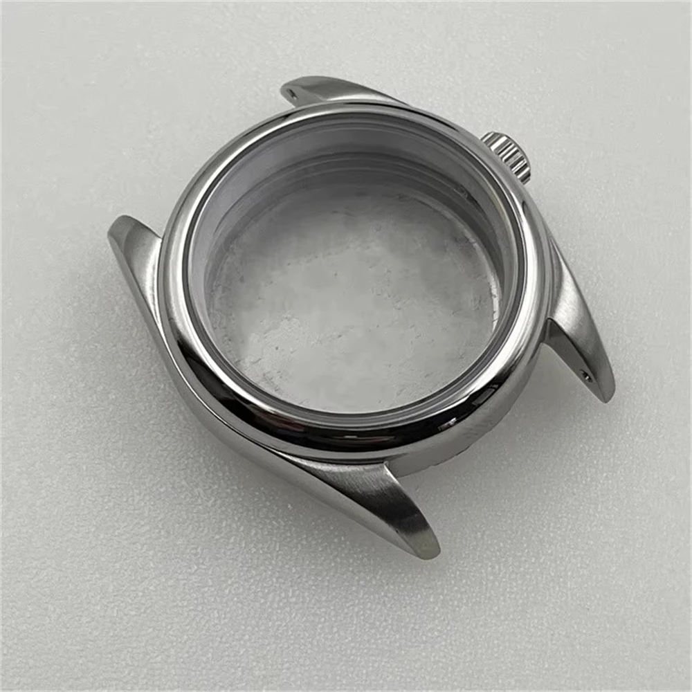 36mm Watch Case 316L Stainless Steel Mechanical Watch Sapphire Glass Case Fits NH35 NH36 4R35A 4R36A Movement, Screw-in Crown