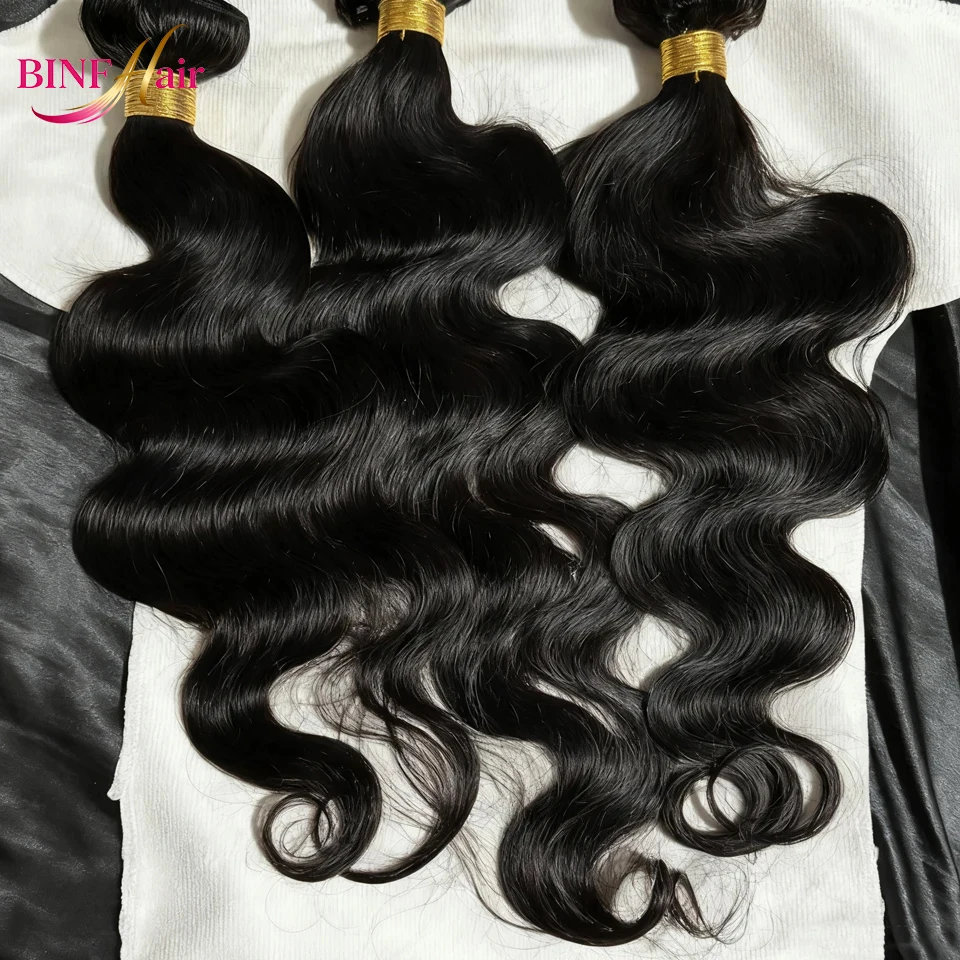 Body Wave Human Hair Bundles 100% Unprocessed Cambodian Raw Hair Bundles for Women Natural Black 8-40 Inch Soft and Silky Hair 2