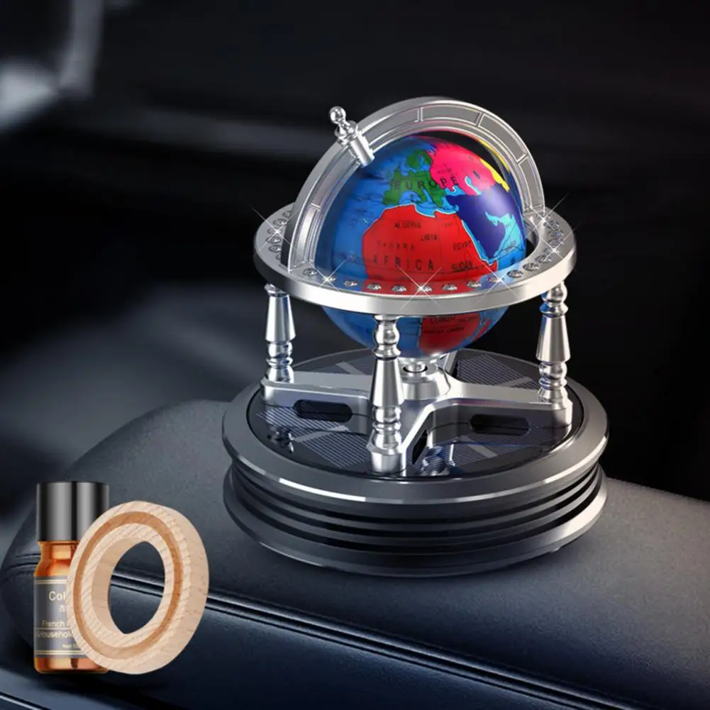 No Battery Car Aromatherapy Globe High-quality Alloy Car Aromatherapy Eco-friendly Solar Car Globe Aromatherapy Perfume for Air