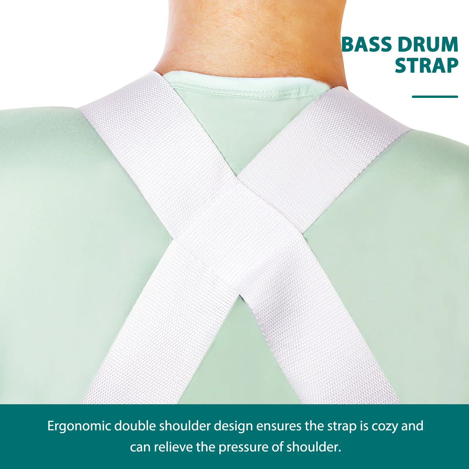 Snare Drum Strap The Cross Bass Sling Marching Belt White Shoulder Harness