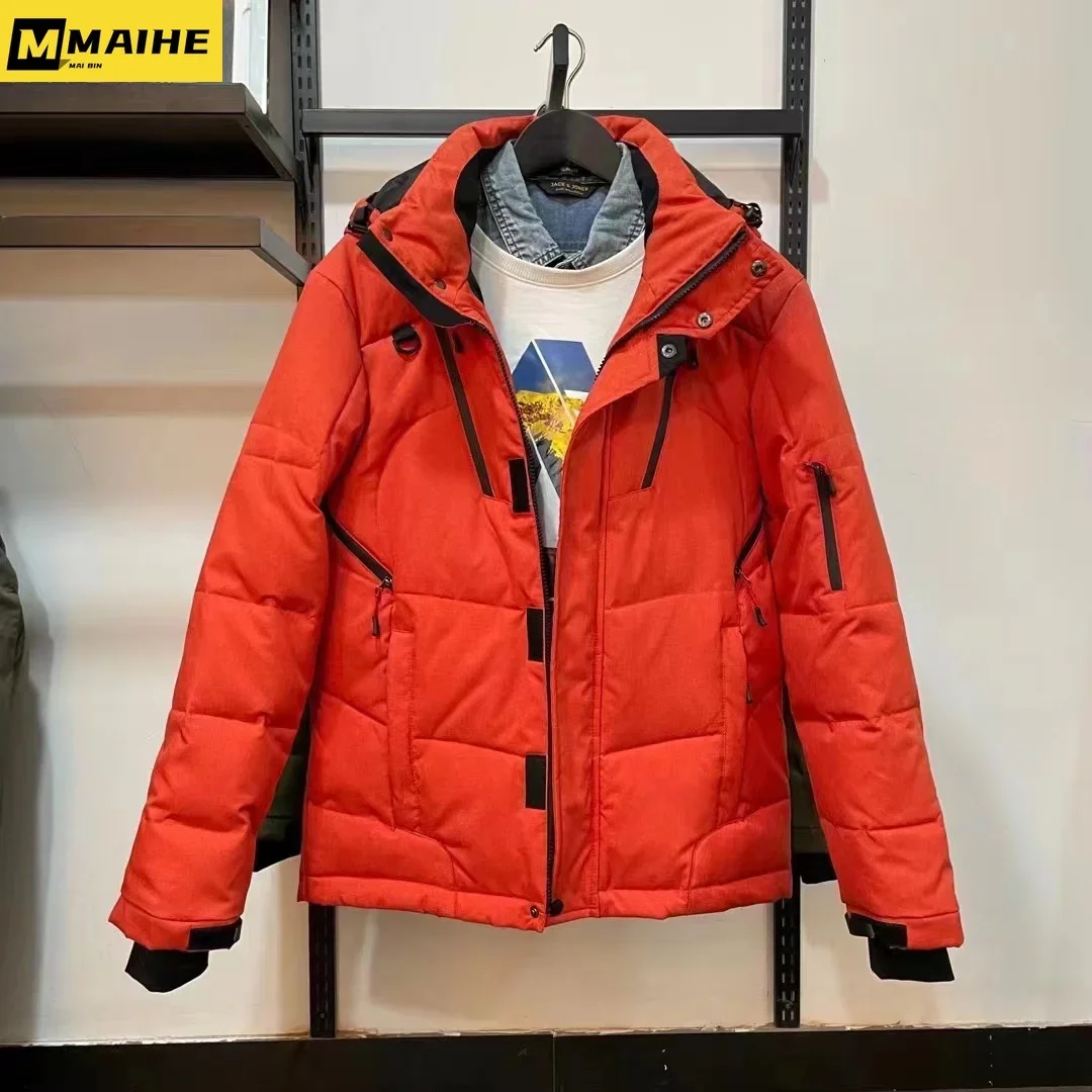 Men's White Duck Down Jacket Warm Hooded Thick Puffer Jackets Coat Male Casual High Quality Overcoat Thermal Winter Parka Men Bo