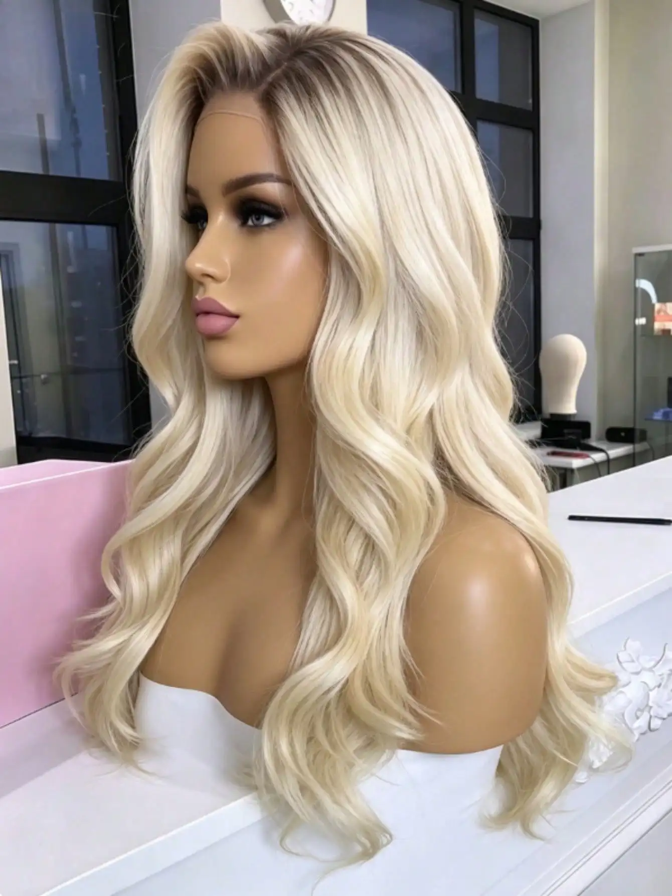 180 Density Ombre Blonde Wave Lace Front Wigs Human Hair 13x4 HD Transparent Lace Front Wigs for Women Pre Plucked Glueless wigs 5