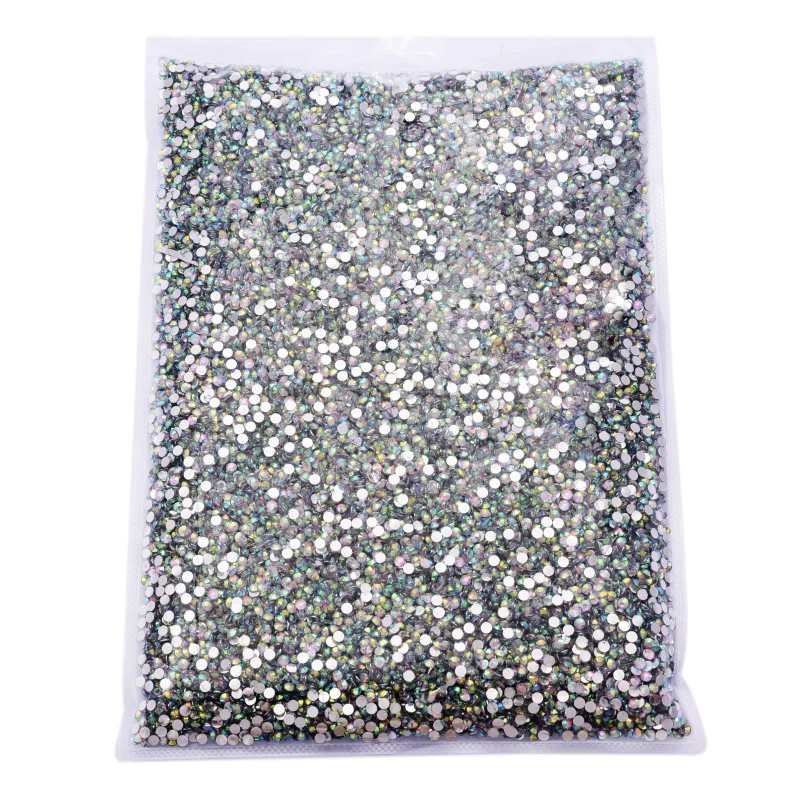 Bulk Wholesale Crystal AB Silver Bottom Glitter Loose Resin Non Hot Fix Rhinestones Cтраз Strass DIY Nails Art Decoration Y0038 3