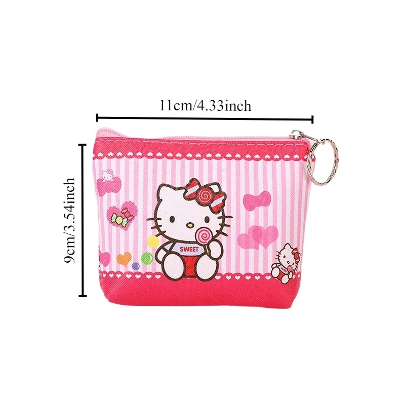 Hello Kitty Purse Coin Purses Cartoon Animals PU Melody Cute Wallet Bag Keychains Storage Bag Sanrio Kuromi Kawaii Mini Pouch