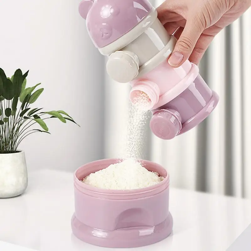 Formula Dispenser On The Go Portable Stackable Milk Powder Box Portable Baby Milk Powder Box Detachable Snack Storage Container