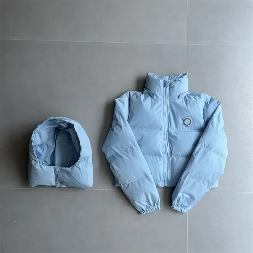 Irongate detachable hooded puffer jacket ice blue Clearance