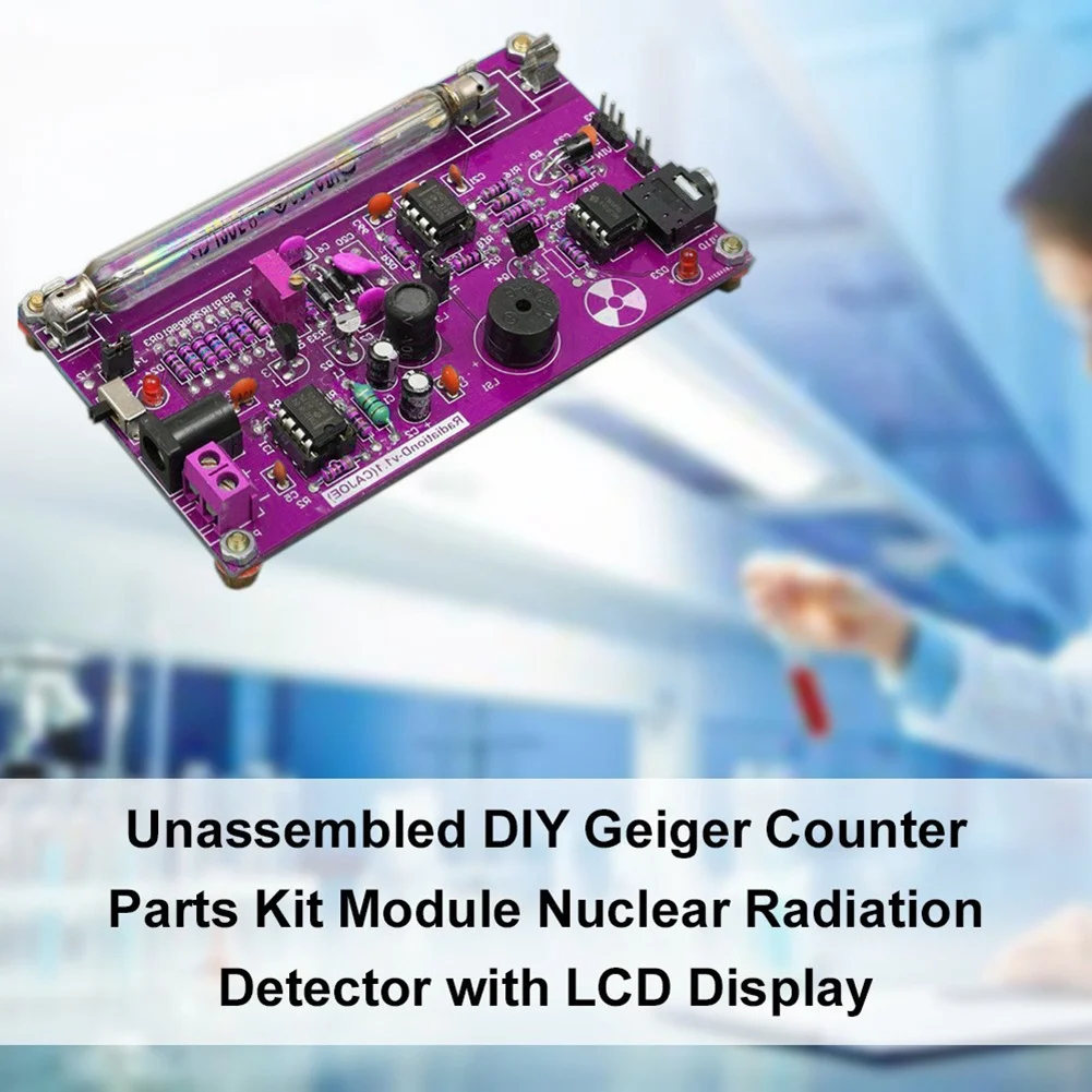 Unassembled DIY Geiger Counter Parts Kit Module Nuclear Radiation Detector with Sound and Light Alarm Function 4