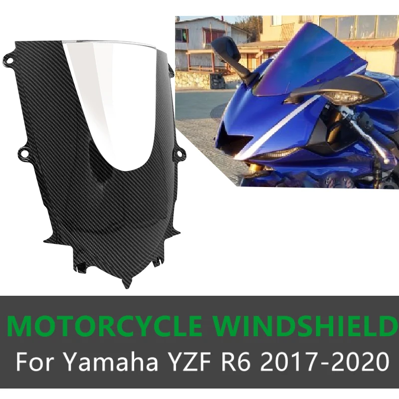 

New Motorcycle ABS Carbon Fiber Windshield Fairing R6 17 18 19 20 Windscreen Screen For Yamaha YZFR6 YZF600 2017 2018 2019 2020