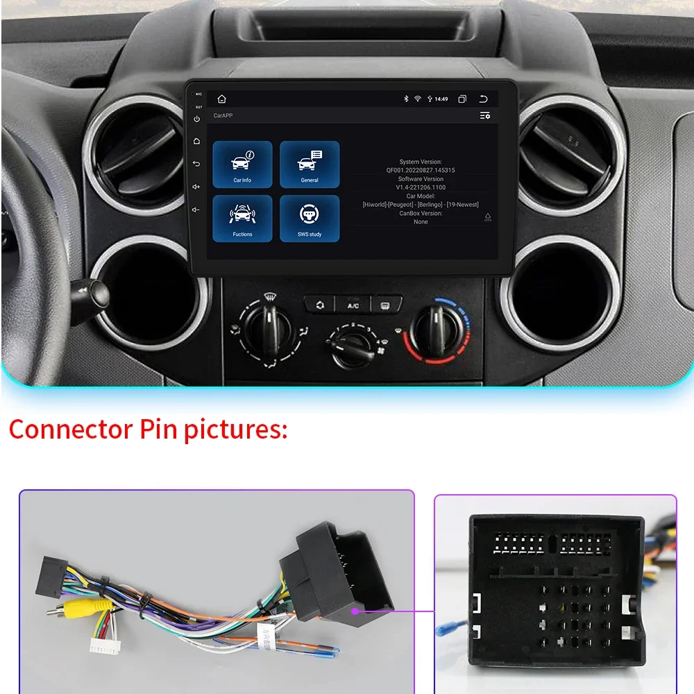 2 Din Android Stereo Car Radio For Citroen Berlingo 2 B9 Peugeot Partner  2008-2022 Gps Navigation Multimedia Player Head Unit