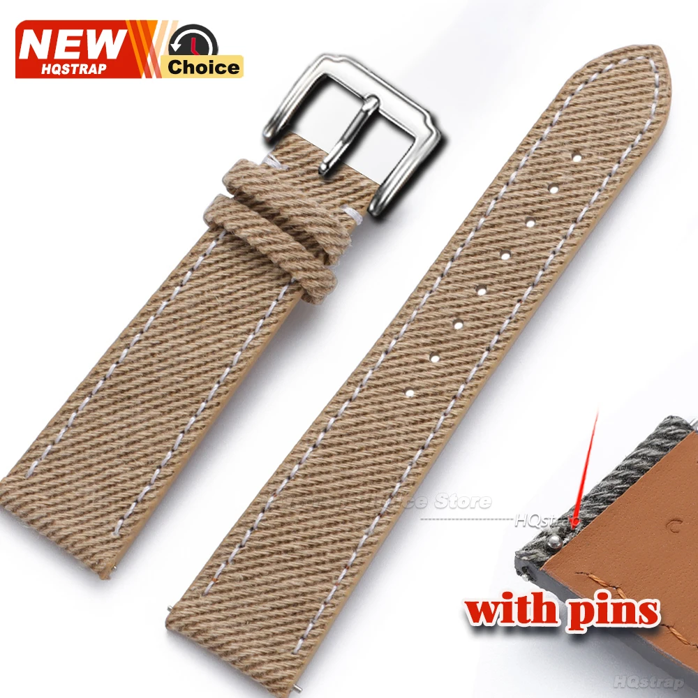 Vintage Leather Denim-Style Watchband Strap - Versatile Unisex Accessory