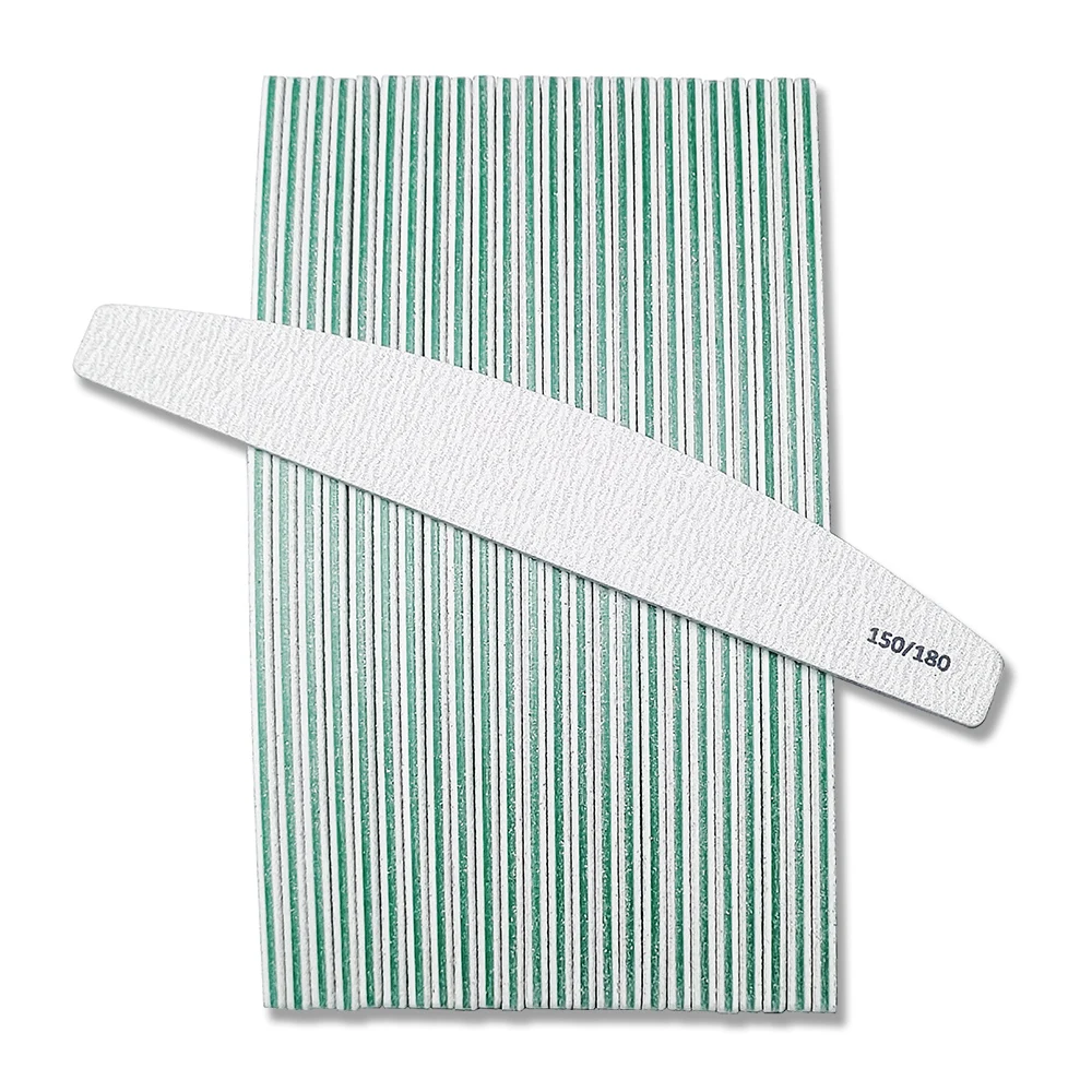 25pcs Half Moon Double-Sided Nail Files