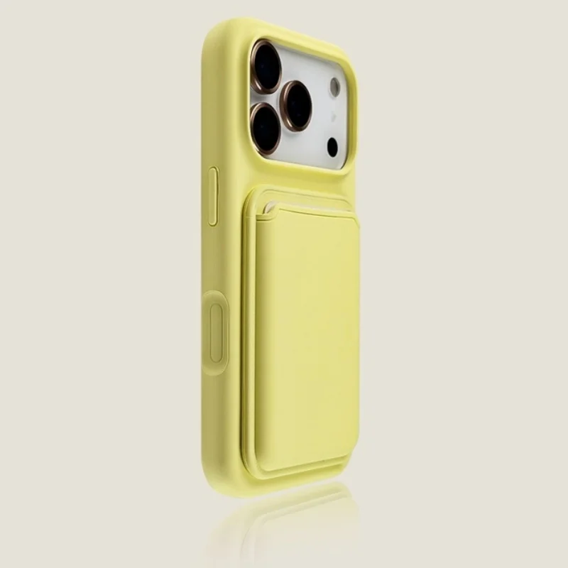 Luxurious Magnetic Silicone Card Holder Phone Case with Magsafe Compatibility