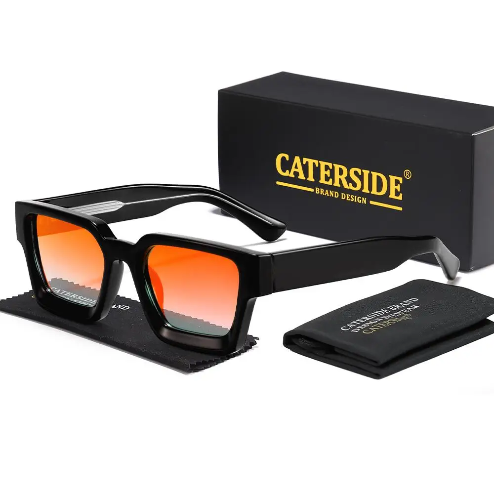 CATERSIDE Nouvelles Lunettes de Soleil Épaisses pour Hommes, Monture Carrée, Verres Dégradés, Lunettes de Soleil de Luxe pour Femmes, Cadeau Idéal pour Voyages en Extérieur, Protection UV400 1 CATERSIDE Nouvelles Lunettes de Soleil Épaisses pour Hommes, Monture Carrée, Verres Dégradés, Lunettes de Soleil de Luxe pour Femmes, Cadeau Idéal pour Voyages en Extérieur, Protection UV400 1