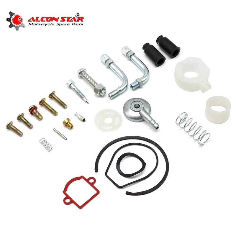 Alconstar  For DELLORTO Carburetor Repair Kit For SHA 15.15 Float Pivot Pin 90° Cable Elbow Kit Manifold Sleeve  Cover Gasket