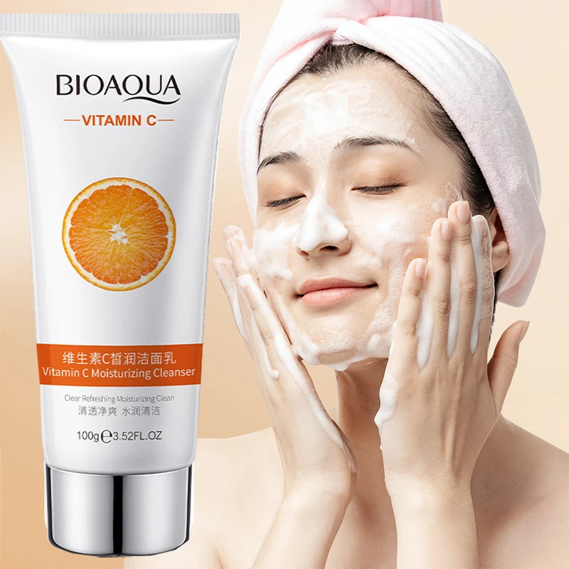 

Vitamin C Whitening Facial Wash Moisturizing Brighten Hydrating Shrink Pores Whitening Deep Cleaning Anti-Aging Face Care 100g