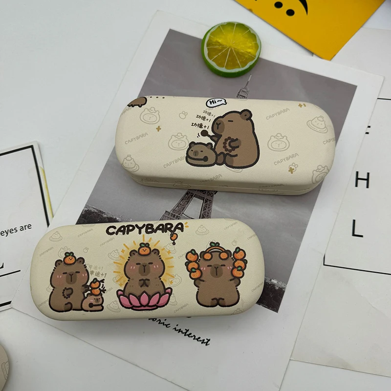 Cute Capybara Glasses Box Pressure-proof Eyeglasses Case Cartoon Women Myopia Glasses Sunglasses Eyewear Storage Box Gift 2