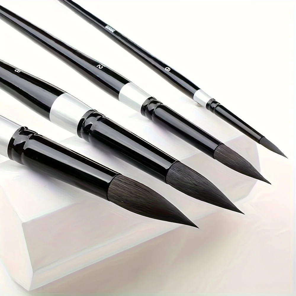 Round Squirrel Hair Paint Brushes 4