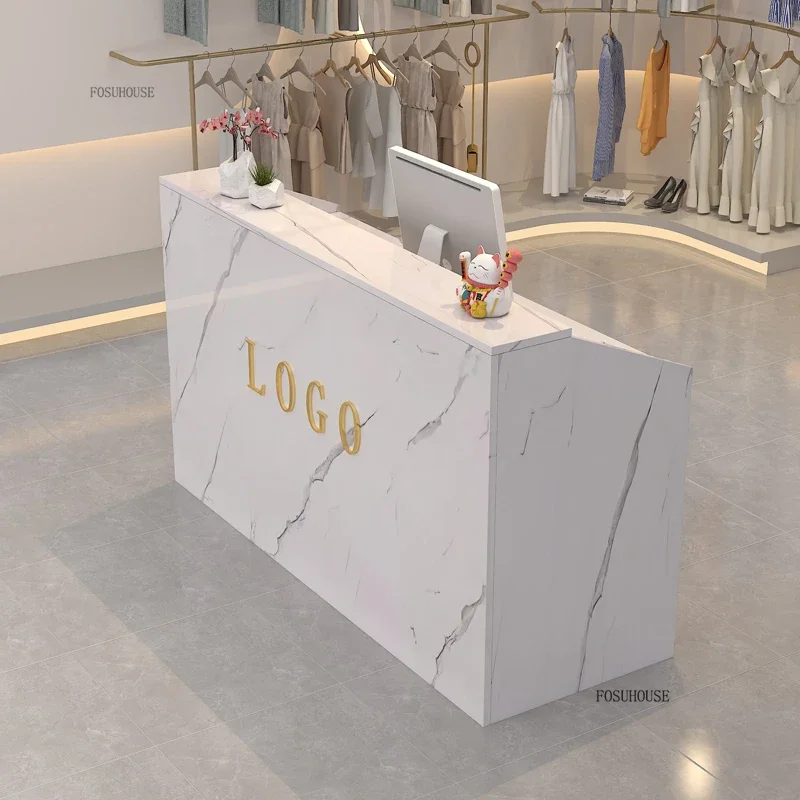 Modern Company Front Reception Desks Office Furniture Bar Cashier Shop Small Clothing Store Beauty Salon Reception Counter Table