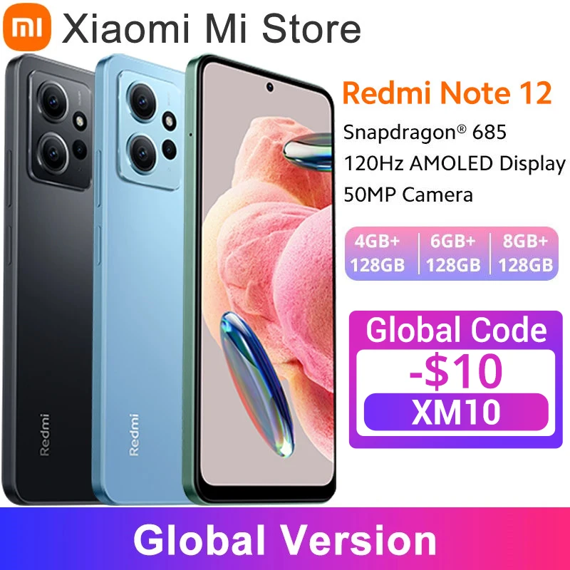  Global Version Xiaomi Redmi Note 12 Snapdragon® 685  120Hz AMOLED DotDisplay 33W Fast Charging 50MP Camera 5000mAh 