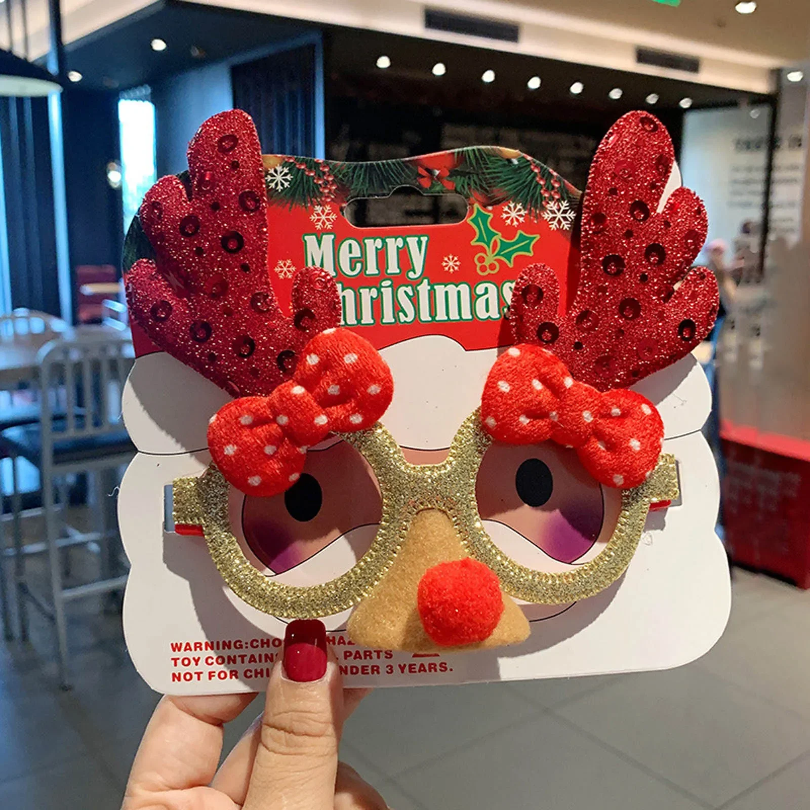Christmas Glasses Santa Claus Snowman Elk Xmas Tree Glasses DIY Photo Props Kids Gifts Happy New Year Party DIY Decoration