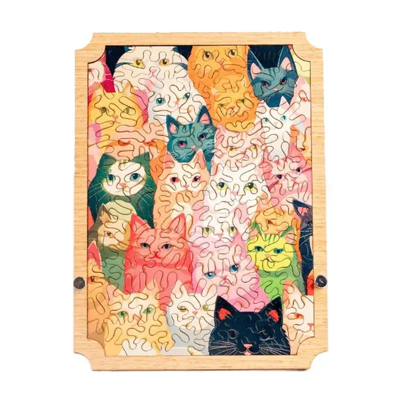 Cat Puzzle Cat Wooden Jigsaw Puzzles Challenging Brain Puzzles Unique Cat Jigsaw Wooden Puzzles for Adults Men Women