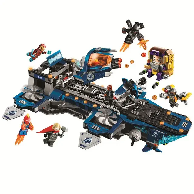 Marvel Anime Peripheral 76153 S.H.I.E.L.D. Sky Aircraft Carrier Boys Puzzle Assembled Building Blocks Toys Children s Gifts