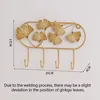 Nordic Style Golden Leaf Hook Creative Coat Cap Hanger Key Organizer Iron Art Wall Hanging Decoration Home Storage Accessories 5