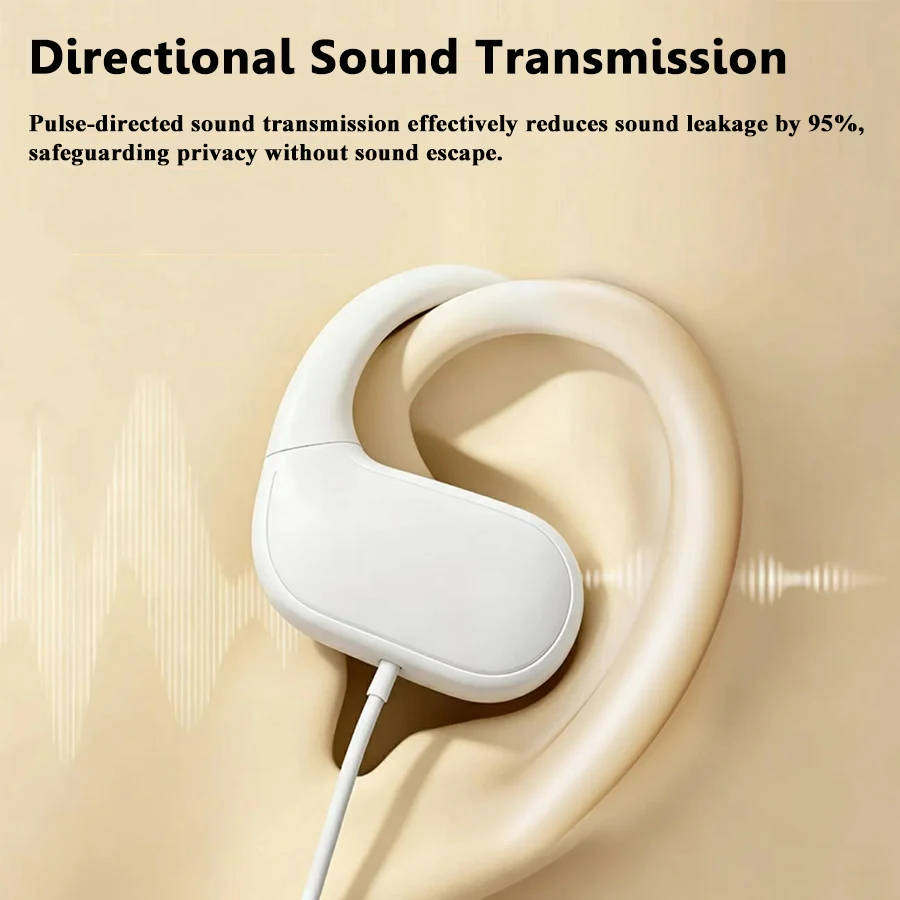 Wired Air Conduction Headphones 3.5mm Type-C Open Ear Gaming Headset Hifi  Lossless Music Earphones Ear Hook with HD Microphone