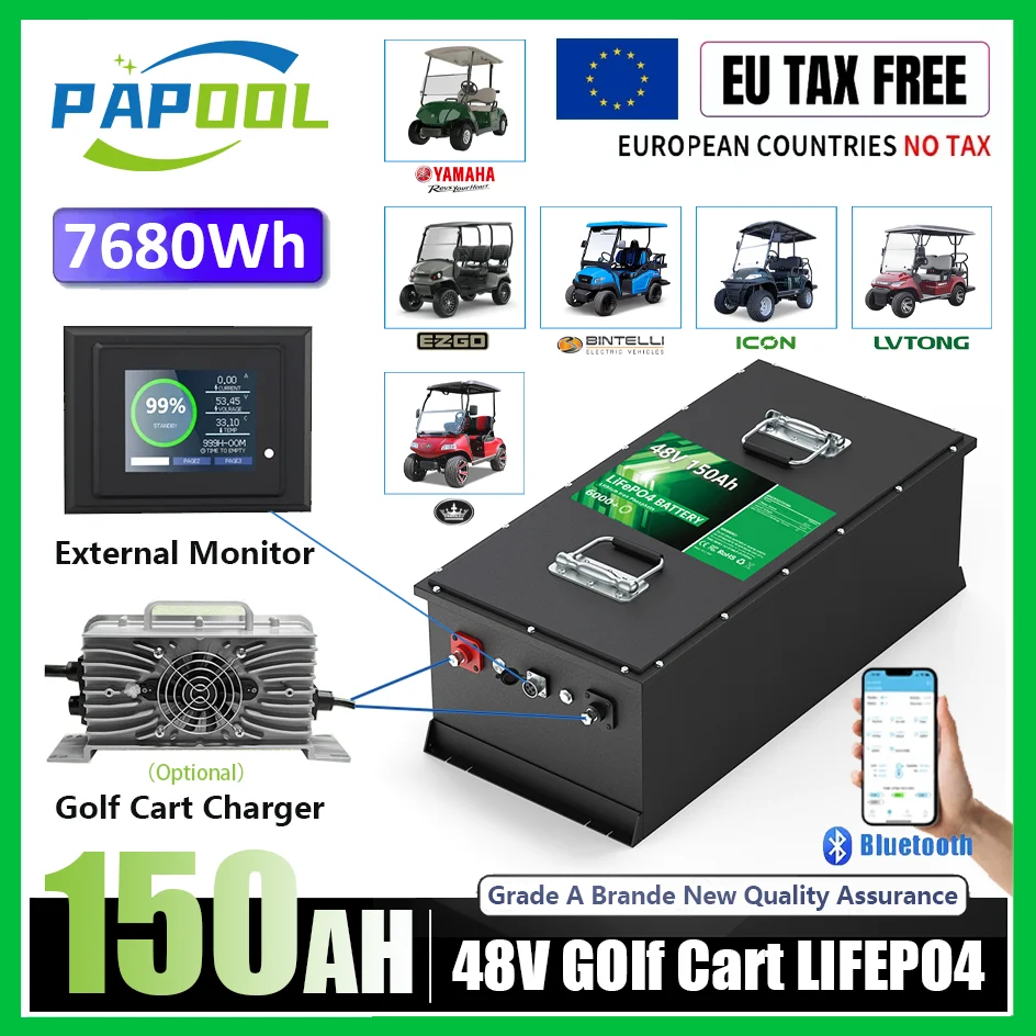 Batterie Lithium LiFePO4 48V 150Ah pour voiture de golf 9
