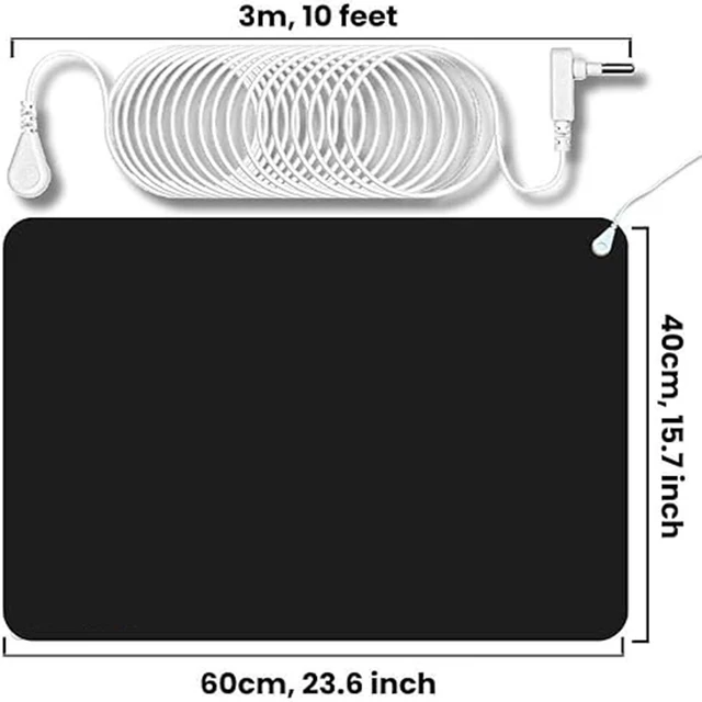 60*40cm Grounding Pad With 10 Feet Ground Wire Sleep Mat Desk Mat for Better Sleep Reduce Pain Better Healthy Yoga Massage Mat 3