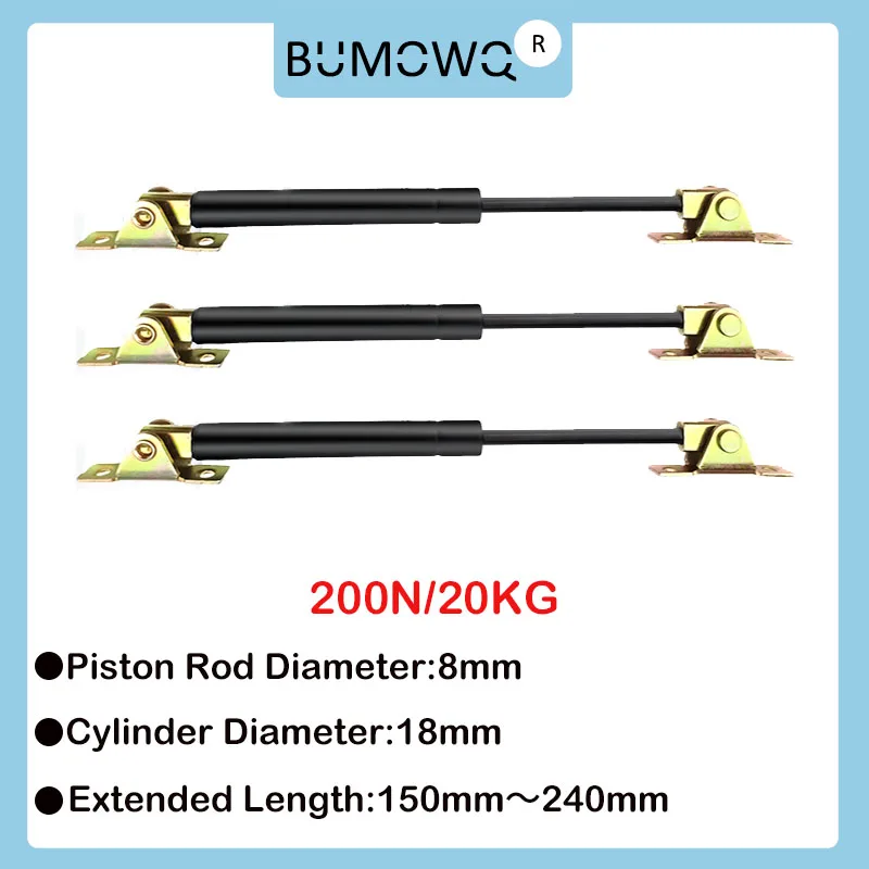 

1PC 150mm-240mm 20kg/200N Universal Strut Bars Furniture Strut Bar Gas Shock Absorber Hydraulic Lift Kitchen Cabinet Hinge