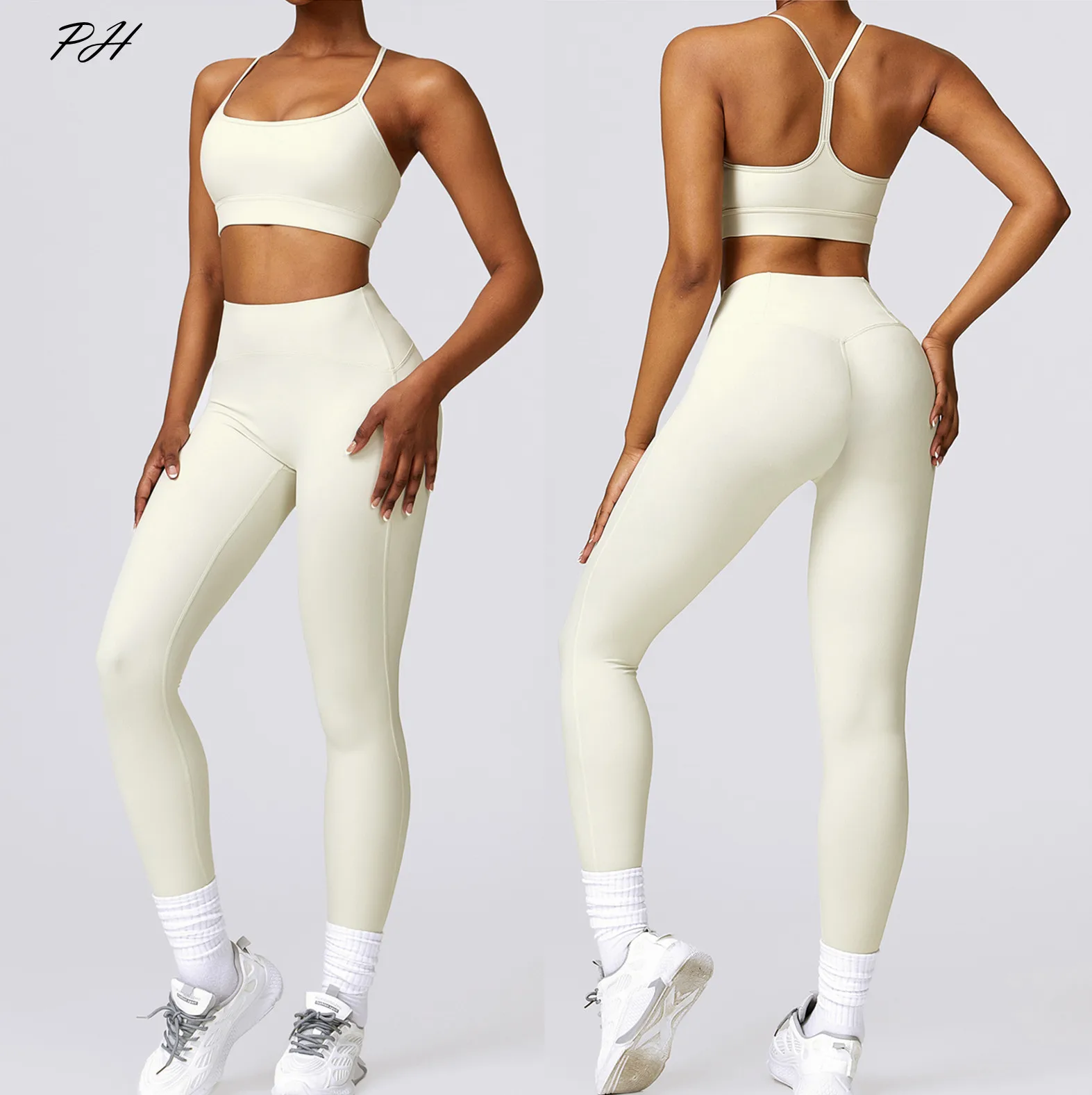 

Nude Quick Dry Yoga Set Women Slimming Beauty Back Fitness Suit Running Sports Tight Fitting Set Sexy Sportsear 2023 Autumn New