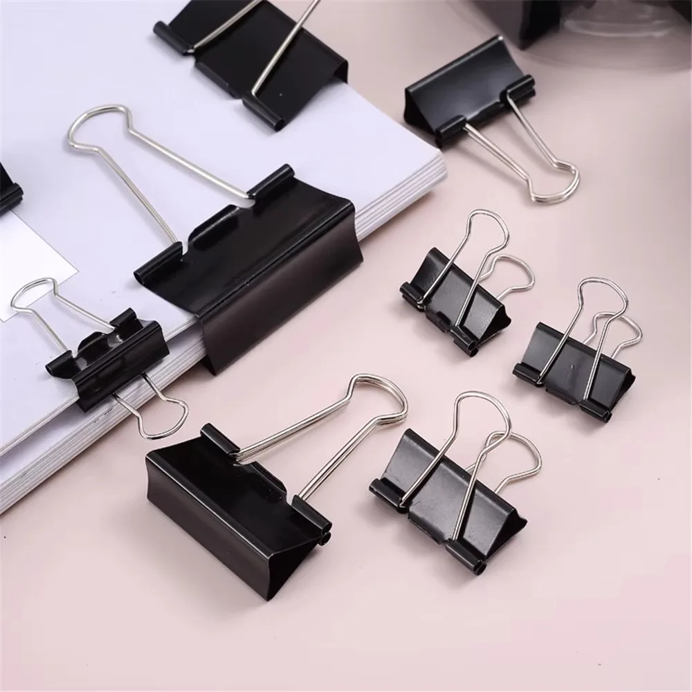 블랙 메탈 바인더 클립 25mm 종이 바인딩 클립 종이 클립 학교용