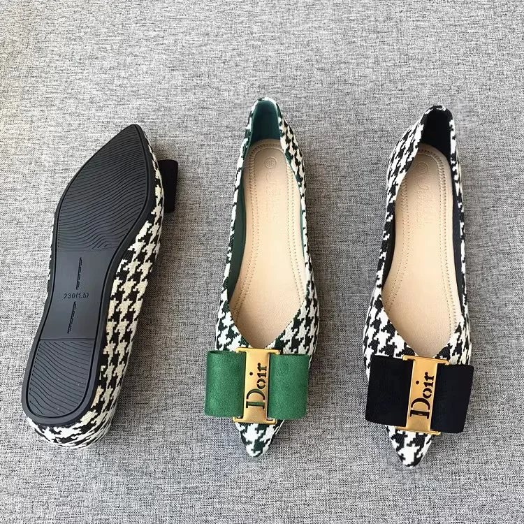Summer 2024new Fashion Women's Shallow Mouth Casual Female Sneakers Slip-on Flats Bow-Knot Pointed Toe Moccasins Modis Slip