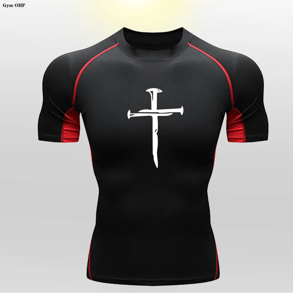 Children Sports T Shirt Cross Print High Elasticity for Training