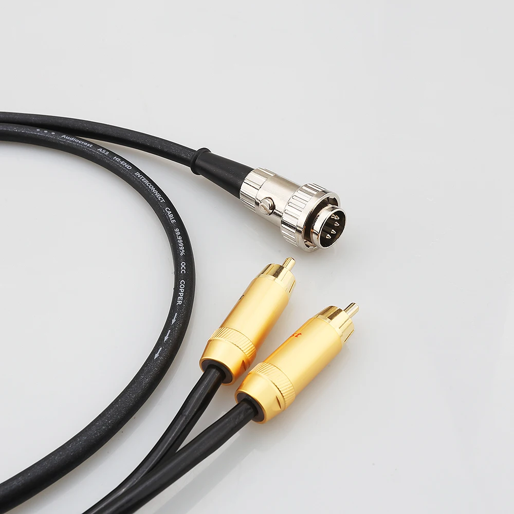 

NAIM 5 Pin Din Twist Locking connector to Stereo RCA Phono Cable Stereo OFC Copper Pure Cable for BO, Naim, Quad Bang Olufsen