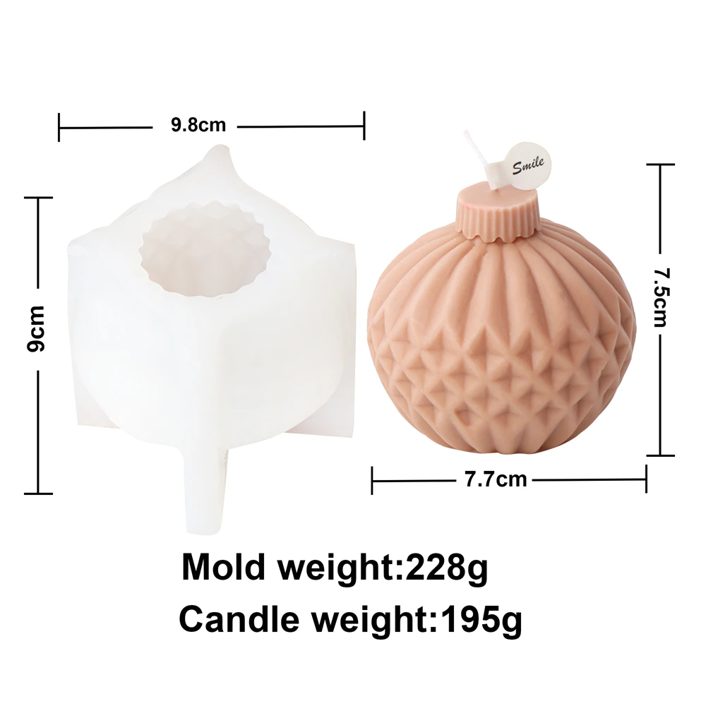 Festive Geometric Sphere Silicone Candle Mold for DIY Aromatherapy & Home Décor